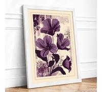 Morning Glory Study Botanical Framed Wall Art Print A2 (59.4×42cm) White, Wall Decor for Living Room, Bedroom, Office & Home, Ready to Hang, Art Gift