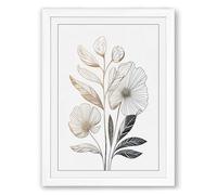 Morning Glory Study Botanical Framed Wall Art Print A4 (29.7×21cm) White, Wall Decor for Living Room, Bedroom, Office & Home, Ready to Hang, Art Gift