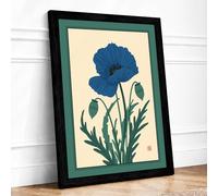 Morning Glory Study Japandi Framed Wall Art Print A3 (42×29.7cm) Black, Wall Decor for Living Room, Bedroom, Office & Home, Ready to Hang, Art Gift