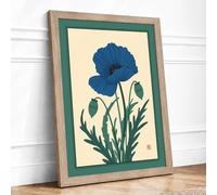 Morning Glory Study Japandi Framed Wall Art Print A3 (42×29.7cm) Oak, Wall Decor for Living Room, Bedroom, Office & Home, Ready to Hang, Art Gift