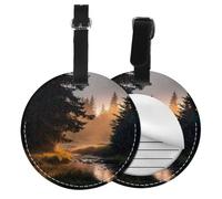 Morning Glow Print 1/2/4pcs Luggage Tag Suitcase Luggage Hanging Name Tag Luggage Tags with Labels Travel Bags Tags PVC
