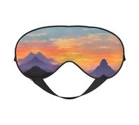 Morning Glow Print Silk Sleeping Mask with Adjustable Strap-Silk Eye Mask Soft Eye Cover,for Blocking Out Lights Sweet Sleep Travel Relax, Nap, Meditation