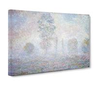 Morning Haze By Claude Monet Canvas Print | Gallery Wrapped 30mm Frame Wall Art | 24x16 inches | Ready to Hang | Impressionist Picture | Living Room Bedroom Lounge Office
