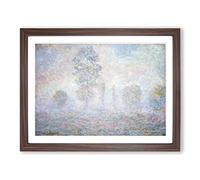 Morning Haze By Claude Monet Classic Painting Framed Wall Art Print, Ready to Hang Picture for Living Room Bedroom Home Office Décor, Walnut A4 (34 x 25 cm)