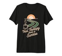Morning Hike Wellness Summit and Coffee Nature Therapy Premium T-Shirt