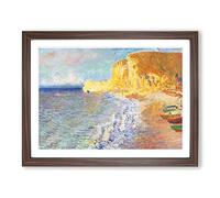 Morning In Etretat By Claude Monet Classic Painting Framed Wall Art Print, Ready to Hang Picture for Living Room Bedroom Home Office Décor, Walnut A2 (64 x 46 cm)
