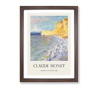 Morning In Etretat By Claude Monet Exhibition Museum Painting Framed Print | A2 Walnut Framed Wall Art | Ready to Hang | Modern Historical Picture | Living Room Bedroom Lounge Office