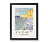 Morning In Etretat By Claude Monet Exhibition Museum Painting Framed Print | A4 Black Framed Wall Art | Ready to Hang | Modern Historical Picture | Living Room Bedroom Lounge Office