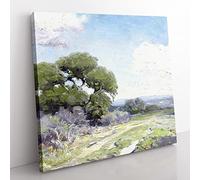 Morning In The Live Oaks by Julian Onderdonk Classic Painting Canvas Wall Art Print Ready to Hang, Framed Picture for Living Room Bedroom Home Office Décor, 35x35 cm (14x14 Inch)