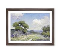 Morning In The Live Oaks By Julian Onderdonk Classic Painting Framed Wall Art Print, Ready to Hang Picture for Living Room Bedroom Home Office Décor, Walnut A2 (64 x 46 cm)