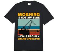 Morning is Not My Time Construction Vehicle Crane Operator Comfort Colors Adult Heavyweight T-Shirt