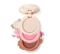 Morning Light & Sweet Bloom & Cozy Contour Matte Shimmer Powder Makeup Face Palette, 3 in 1 Contour, Highlight and Blush Palette with Mirror, Blendable Travel Friendly Cruelty Free
