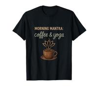 Morning Mantra Coffee & Yoga Lotus Chalkboard T-Shirt