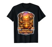 Morning Mantra Magic Meditating Bowl Value Graphic T-Shirt, Men, Black, S