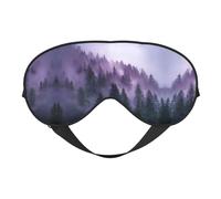 Morning Mist Forest Print Silk Sleeping Mask with Adjustable Strap-Silk Eye Mask Soft Eye Cover,for Blocking Out Lights Sweet Sleep Travel Relax, Nap, Meditation