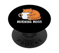 Morning Mood Cat Lovers Coffee Design Cute PopSockets Adhesive PopGrip