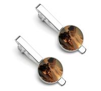 Morning Old Steam Train Sunrise 2 Pcs Tie Clips for Men Tie Bar Tie Pins for Regular Ties Wedding Business