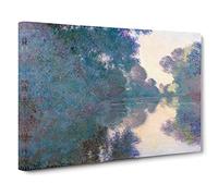Morning On The Seine By Claude Monet Canvas Print | Gallery Wrapped 30mm Frame Wall Art | 30x20 inches | Ready to Hang | Impressionist Picture | Living Room Bedroom Lounge Office