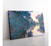 Morning On The Seine by Claude Monet Canvas Wall Art Print 30x20 Inch