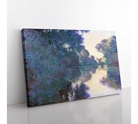 Morning On The Seine By Claude Monet Canvas Wall Art Print 30x20 Inch