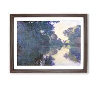 Morning On The Seine By Claude Monet Classic Painting Framed Print | A3 Walnut Framed Wall Art | Ready to Hang | Classic Historical Picture | Living Room Bedroom Lounge Office