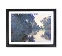 Morning On The Seine By Claude Monet Classic Painting Framed Print | A4 Black Framed Wall Art | Ready to Hang | Classic Historical Picture | Living Room Bedroom Lounge Office