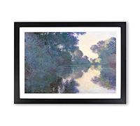 Morning On The Seine by Claude Monet Framed Print | A2 Black Framed Wall Art | Ready to Hang | Modern Historical Picture | Living Room Bedroom Lounge Office