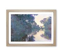 Morning On The Seine by Claude Monet Framed Print | A2 Oak Framed Wall Art | Ready to Hang | Modern Historical Picture | Living Room Bedroom Lounge Office