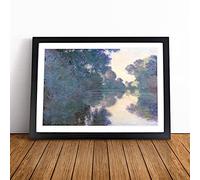 Morning On The Seine By Claude Monet | Framed Wall Art Print | Modern Home Decor Picture | Ready to Hang Artwork for Living Room, Bedroom, Kitchen or Office | Multiple Sizes