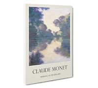 Morning On The Seine Claude Monet Canvas Print | Gallery Wrapped 30mm Frame Wall Art | 30x20 inches | Ready to Hang | Impressionist Picture | Living Room Bedroom Lounge Office