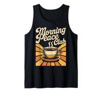 Morning Peace Club Retro Coffee Lover Design Tank Top