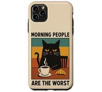 Morning People Are The Worst Cat Sarcastic Coffee Mood Case for iPhone 11 Pro Max