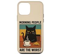 Morning People Are The Worst Cat Sarcastic Coffee Mood Case for iPhone 12 mini