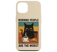Morning People Are The Worst Cat Sarcastic Coffee Mood Case for iPhone 13