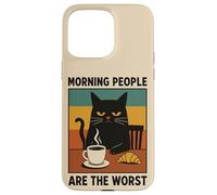 Morning People Are The Worst Cat Sarcastic Coffee Mood Case for iPhone 15 Pro Max