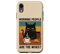 Morning People Are The Worst Cat Sarcastic Coffee Mood Case for iPhone XR