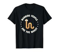 Morning People are the Worst Early Bird Funny Saying Value Graphic T-Shirt, Men, Black, S