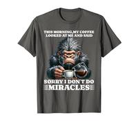 Morning People but First a Coffee Hate Mondays Gorilla T-Shirt, Men, Asphalt Grey, 3X-Large