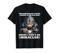 Morning People but First a Coffee Hate Mondays Gorilla T-Shirt, Men, Black, Large