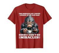 Morning People but First a Coffee Hate Mondays Gorilla T-Shirt, Men, Cranberry Red, Medium
