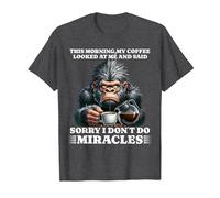 Morning People but First a Coffee Hate Mondays Gorilla T-Shirt, Men, Dark Heather Grey, 6X-Large