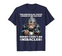 Morning People but First a Coffee Hate Mondays Gorilla T-Shirt, Men, Navy Blue, 3X-Large