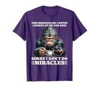Morning People but First a Coffee Hate Mondays Gorilla T-Shirt, Men, Purple, 3X-Large
