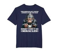 Morning People but First a Coffee Hate Mondays Gorilla T-Shirt, Men's Big and Tall, Navy Blue, 5X Tall