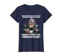 Morning People but First a Coffee Hate Mondays Gorilla T-Shirt, Women, Navy Blue, Large