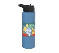 Morning People groggy Dinosaur Bathrobe Coffee Struggle Dino Stainless Steel Insulated Water Bottle
