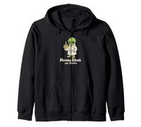 Morning Rituals Are Sacred Funny Alien Coffee Meme UFO Humor Zip Hoodie