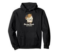 Morning Rituals Are Sacred Funny Capybara Coffee Meme Humor Pullover Hoodie
