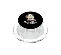 Morning Rituals Are Sacred Funny Opossum Coffee Meme Animal PopSockets PopGrip for MagSafe
