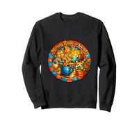 Morning Rituals Sacred Cat Coffee Mosaic Art Sunrise Sweatshirt